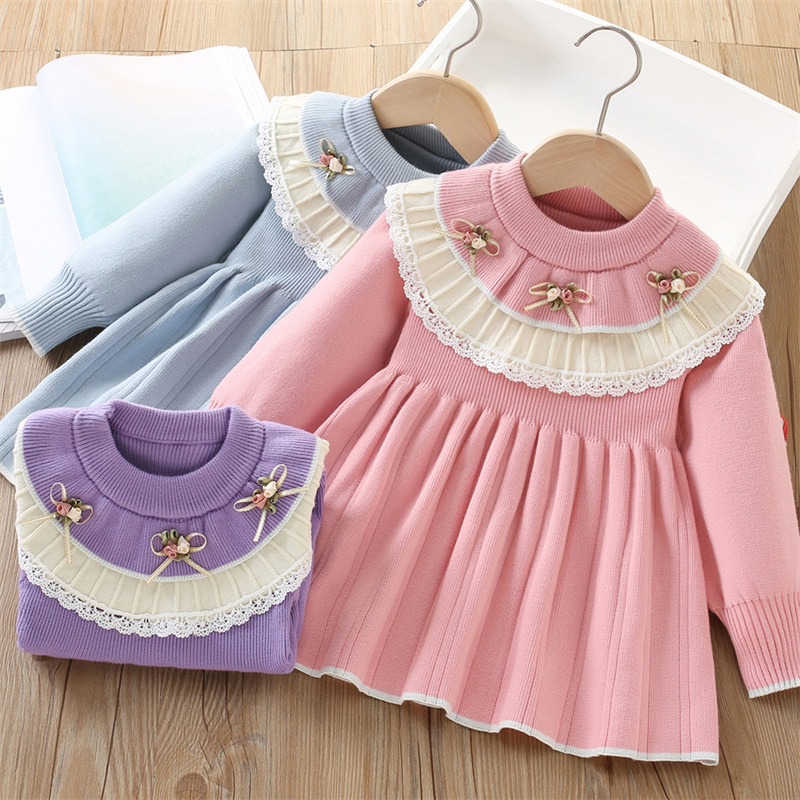 Baby Clothing Jumper - Vestido de punto para niñas, suéter