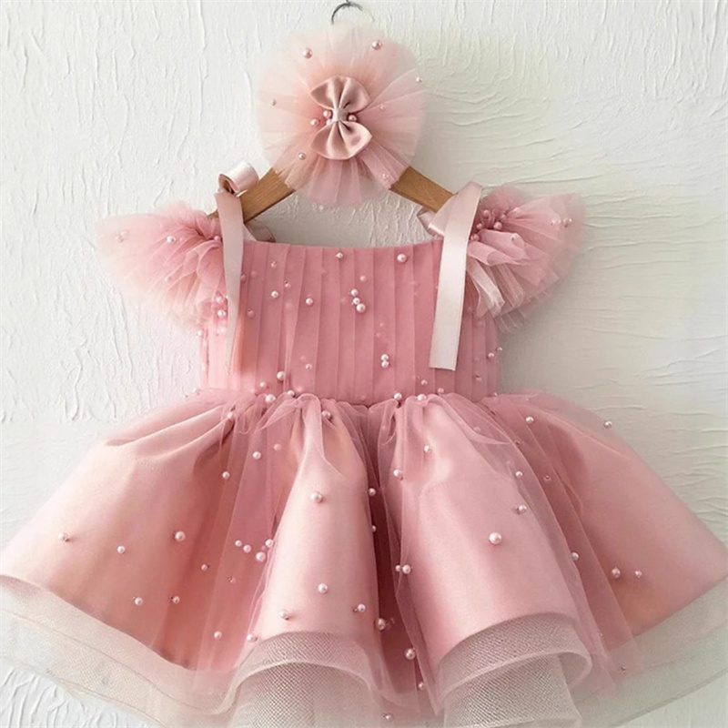 Baby Xmas Clothing - Niños bebé princesa tul perlas arco