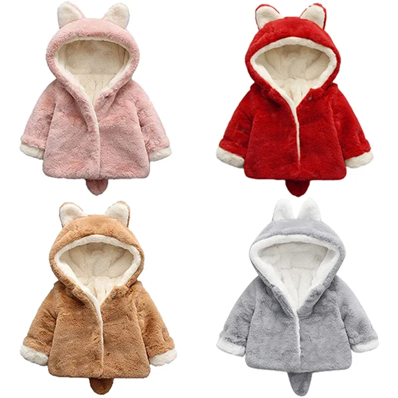 Baby Xmas Clothing - Chaqueta de felpa con orejas de